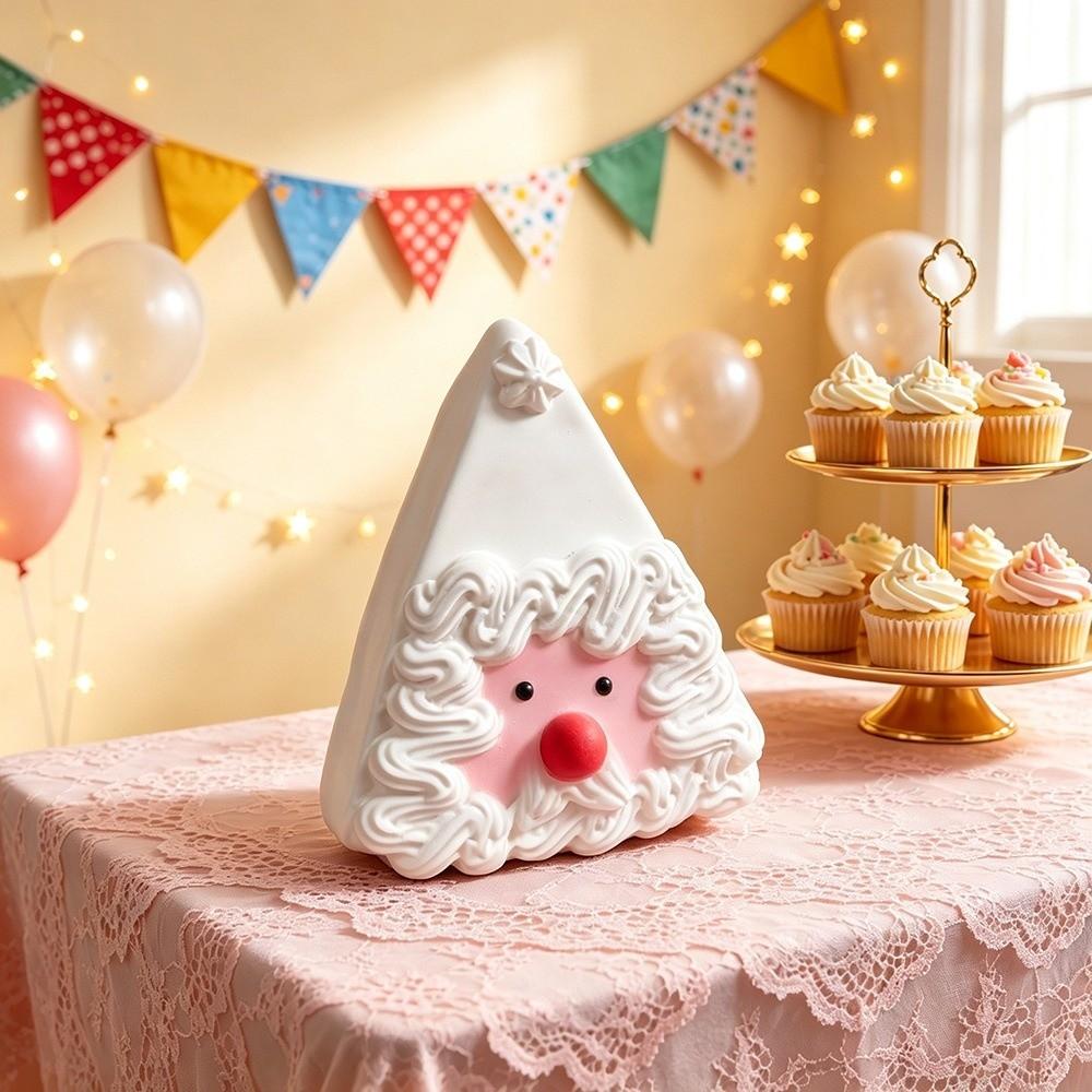 Round/Triangular Shape Silicone Candle Mold Non-Stick Santa Claus Mold Home Decoration