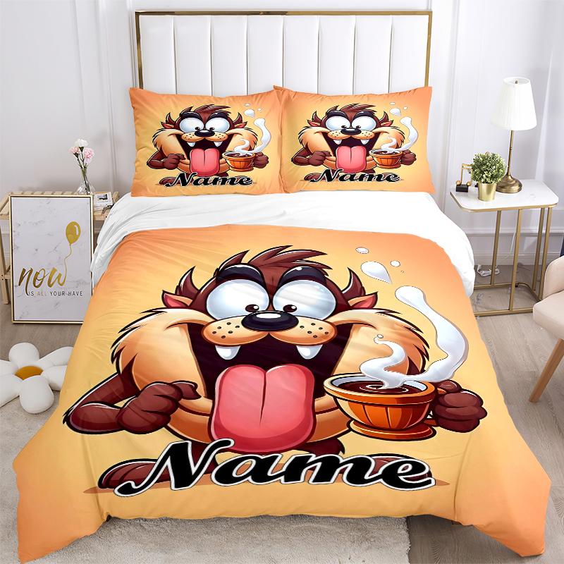 Custom Textile Looney Tunes Bedding 3 Piece Set HD Print Duvet Cover Pillowcases for Teens Adult Bedroom Decoration