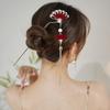 New Chinese Style Fan Shaped Hairpin with Oearls Tassel Vintage Bridal Hair Accessories Handmade Hanfu Hair Sticks for Women