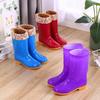 High Rain Boots Rain Shoes Waterproof Shoes Glue Shoe Cover Shoes Women's Fashion Medium Tube Velvet Cotton Warm Adult Non-slip Kitchen Summer