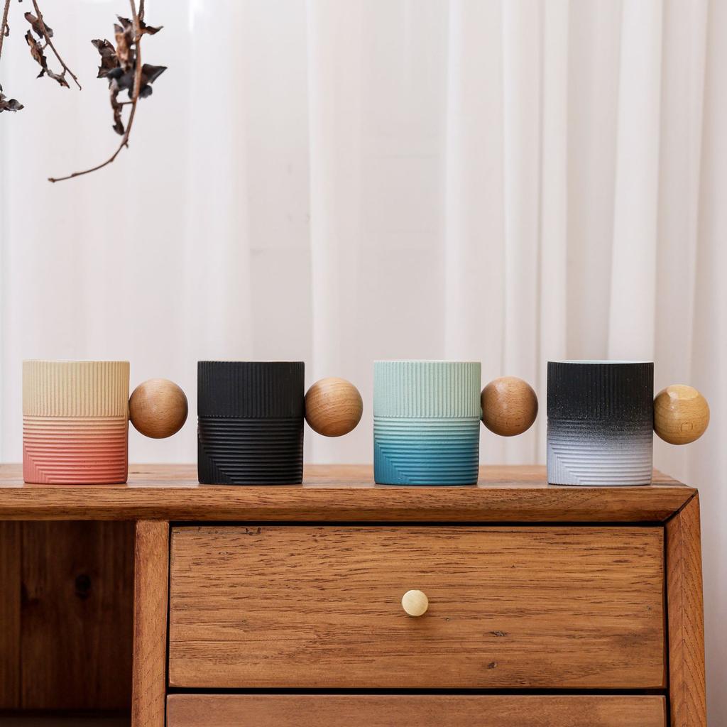 Gradual Change Ceramic Coffee Cup High Value Afternoon Tea Latte Cup Macaron Color Mug Water Cup