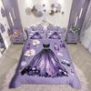 Homewish Dreamy Princess Dress Duvet Cover Set for Girls, Flower Floral Bedding Set, Modern Fashion Reversible Decor