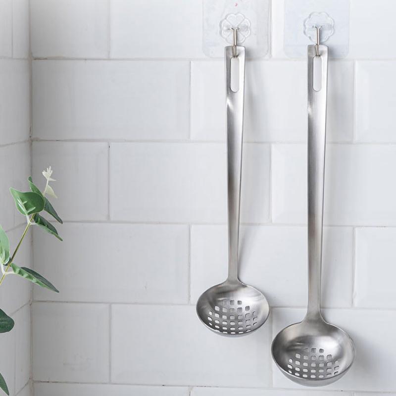 HANYANG Нержавеющая сталь 304 Половник для супа Раковина для супа Утечка супа Длинная ручка Утолщенный песочный светильник Горячий половник Кухонный половник для супа