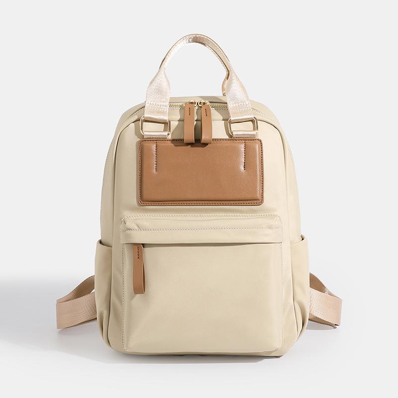 High-grade Oxford Bag with Leather Fashion Large Capacity Daily Backpack All Casual School Bag