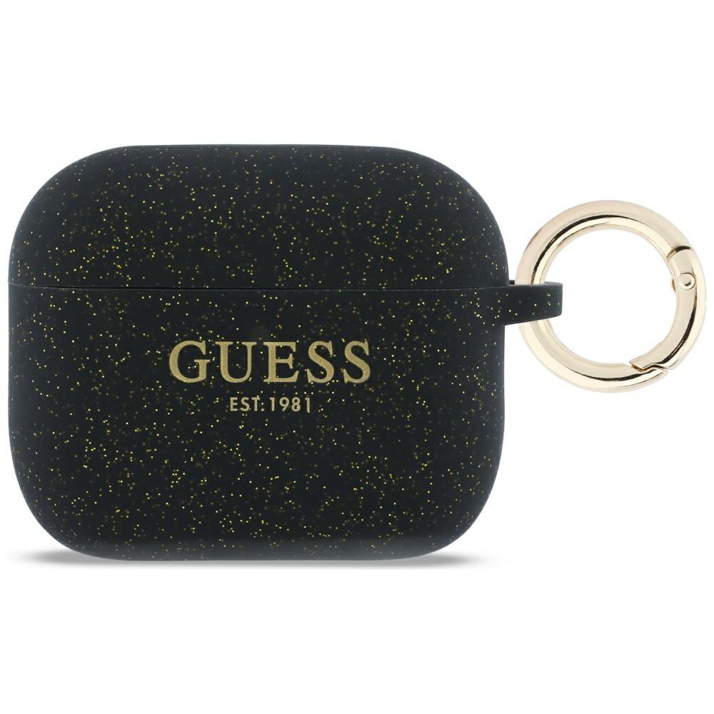 Guess Silicone Glitter Ring Case for AirPods Pro 3 Black