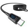 MINSLIS DC03 USB Type C кабель 140 Вт/5 А PD совместимый Type-C для быстрой зарядки Выходной экран нейлоновый вязаный кабель для зарядки типа C iPhone 16/15/15