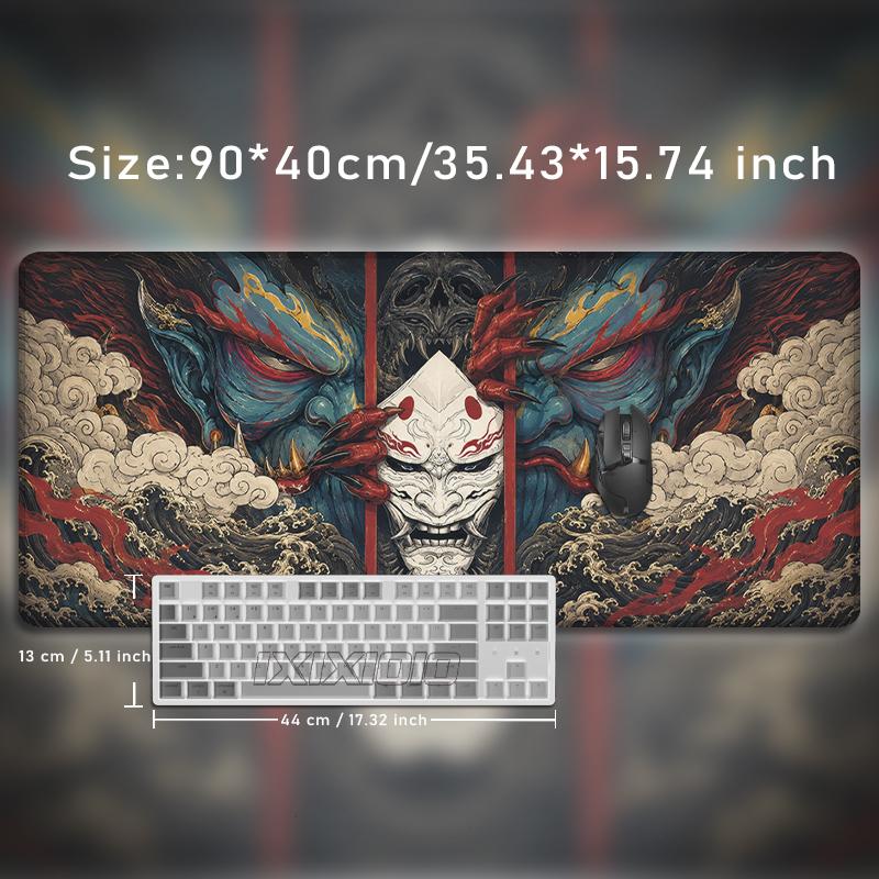 Ornate Oni Warrior Mouse Pad Gaming XL Home Large Computer Mousepad XXL MousePads Office Natural Rubber Soft Office Accessories