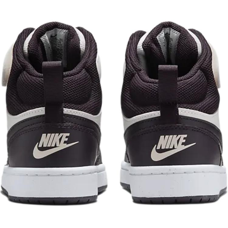 Nike Court Borough 2 Кожаные кроссовки средней высоты для скейтбординга Детские Белый Бордовый Унисекс CD7782-126