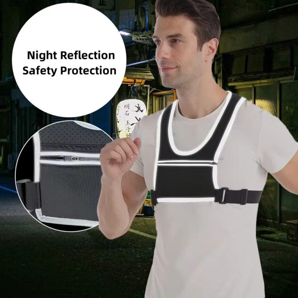 Бег трусцой Пеший туризм Бег нагрудные сумки Карман на молнии Спортивный жилет для бега Велосипедный рюкзак