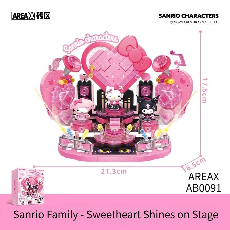 Areax Строительные Блоки Новая Sanrio Любимая Сияющая Сцена Архитектура Игрушки Украшение Коллекция Конструктор Подарок для Девочки
