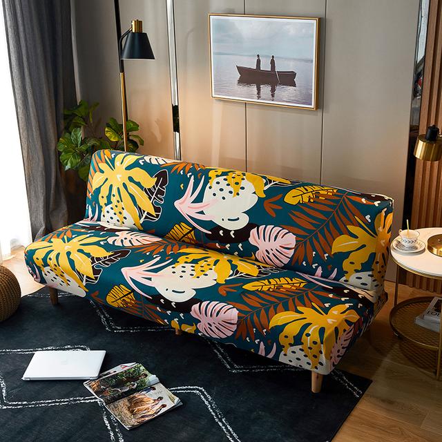 Складной чехол для дивана-кровати, чехлы для диванов, спандекс, эластичный эластичный материал, двойной чехол для сиденья, чехлы для гостиной, геометрический принт