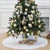1pc 78cm 30.7inch White Snow Plush Christmas Tree Skirt Festive Christmas Tree Decor XmasTree Ornaments
