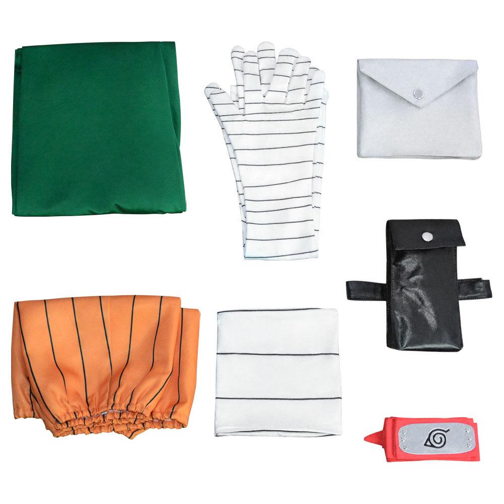 Костюм для косплея японского аниме Rock Lee, парик, комбинезон, карнавальный костюм, униформа для вечеринки на Хэллоуин