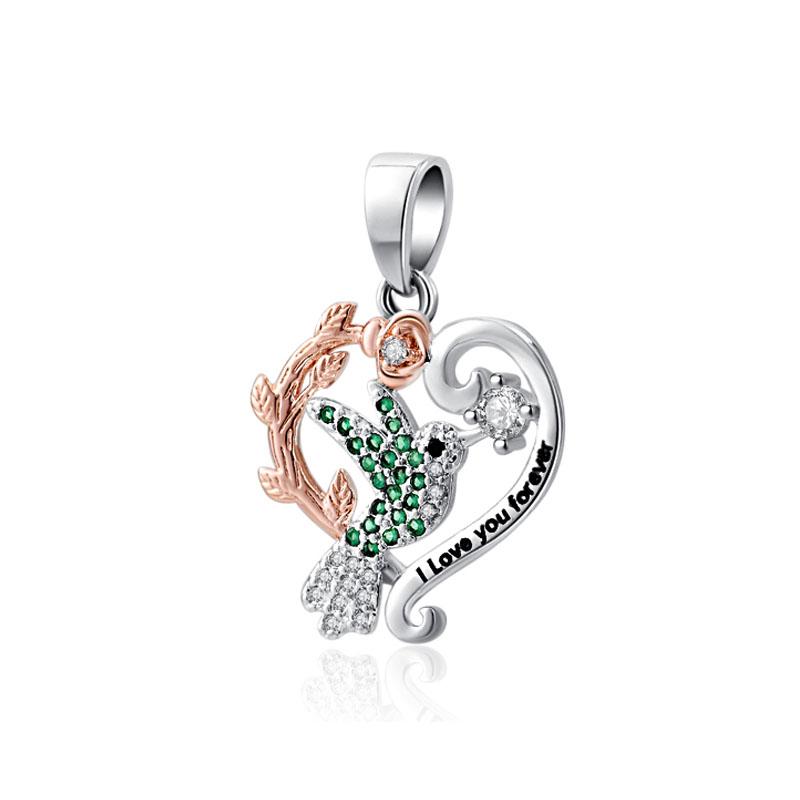 Новый подвеска из бусин с фламинго, подходит для оригинального браслета, ювелирные изделия, блестящие цветные циркониевые подвески с птицами, подарок S925, посеребренный