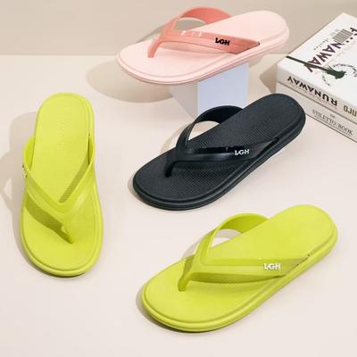 Летние женские нескользящие пляжные шлепанцы с толстой подошвой из ПВХ, сандалии для отдыха на открытом воздухе для родителей и детей