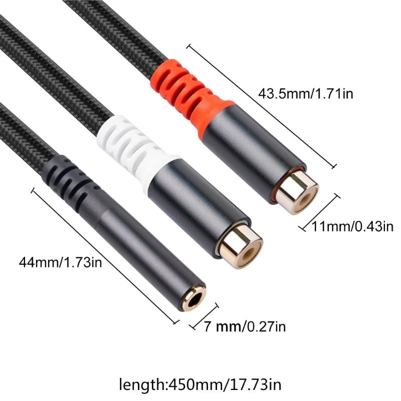 Кабель AUX от phono до 3,5 мм, адаптер для наушников с разъемом 3,5 мм 1/8 к phono, 2 гнезда, Y-разветвитель, стереомузыкальный шнур для планшетов