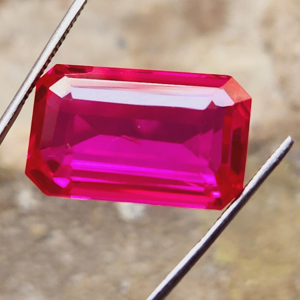 Heated 41 Ct Natural Ceylon Pink Sapphire Emerald Shape Loose Gemstone