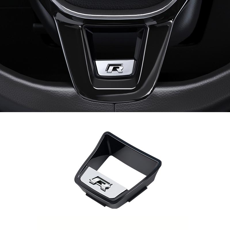 2026 New For VOLKSWAGEN VW Senior R Rline Logo Car Steering Wheel Trim ABS Plating Stickers Accessories For Volkswagen GTI Polo