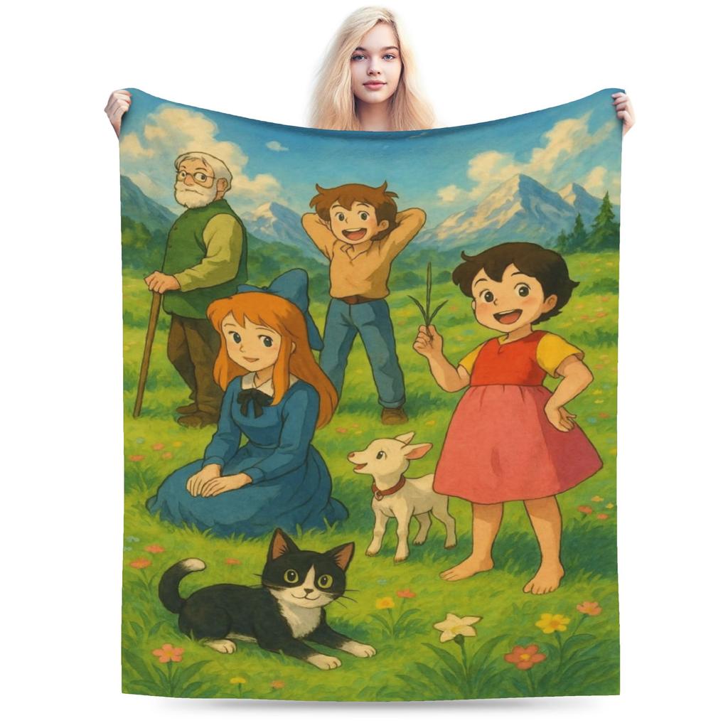 Heidi, Girl of the Alps Blanket Soft Fleece Healing Gift Throw Blankets Bedspread