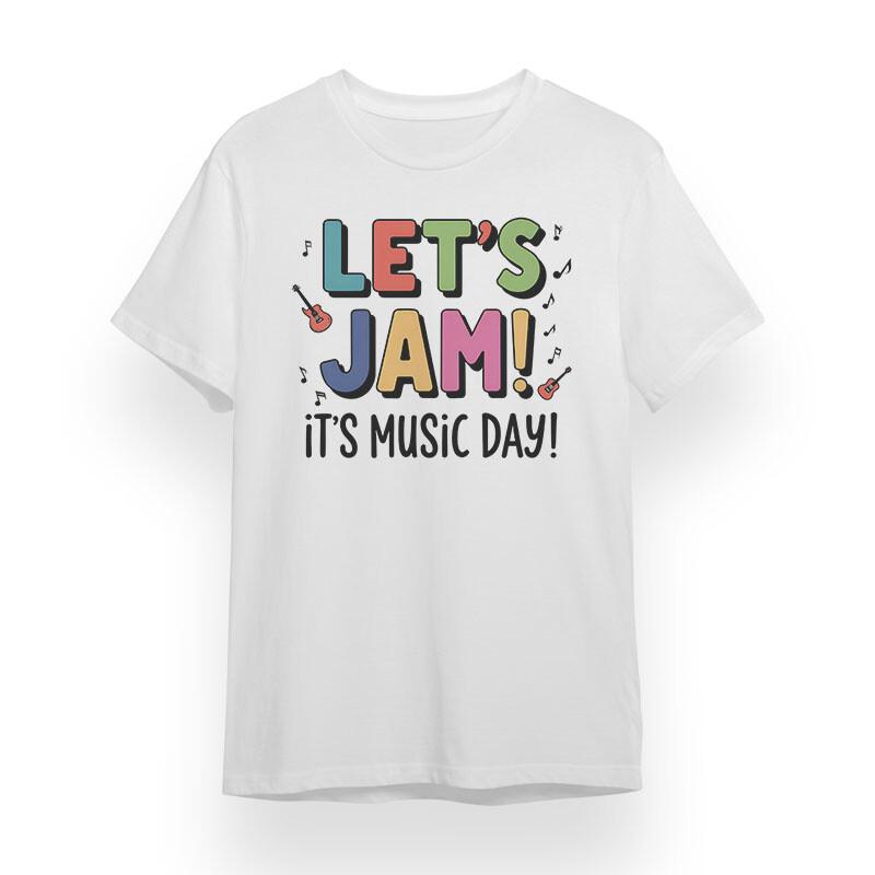 Men's T-Shirt Mens Womens Tees Top With LET'S JAM Music Festival Unisex 100% Cotton Oversize Tee USA
