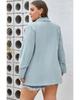 Azura Exchange Sky Blue Plus Size Soft Lightweight Pocketed Lapel Blazer