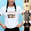 Love Puppy Squad with Heart Balloons Graphic T-Shirt Cute Casual Tee Women's Top