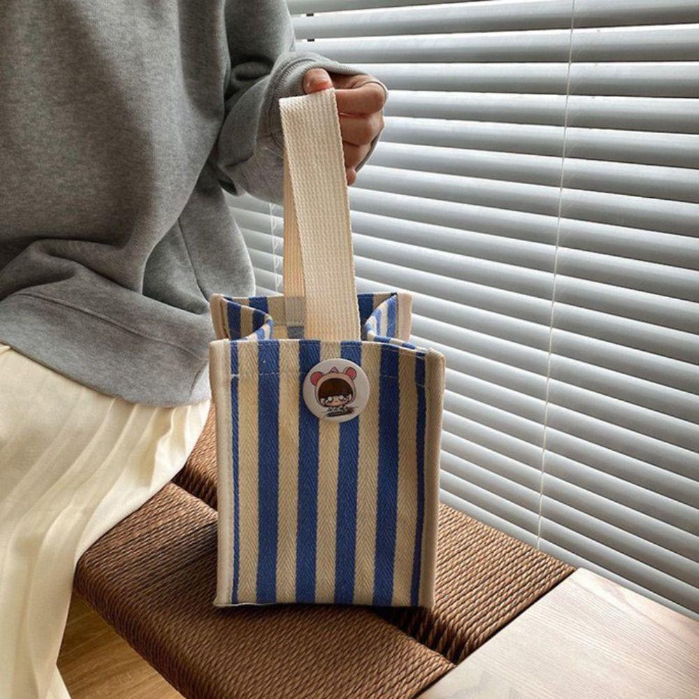 Striped Messenger Bag Cartoon Lunch Bag Fashion Hand Bags  Picnic