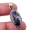 Natural Pietersite Gemstone 925 Solid Sterling Silver TwoTone Pendant 1.50" E9S46