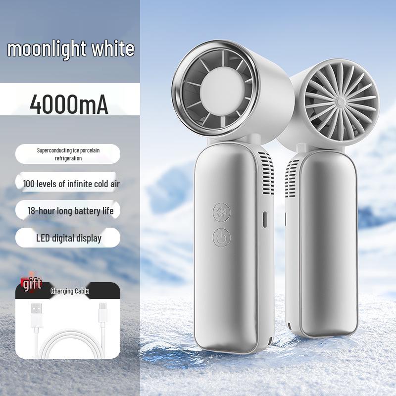 Portable High-Speed Mini Cooling Fan with Long-Lasting Ice Compress and Convenient Handheld Design