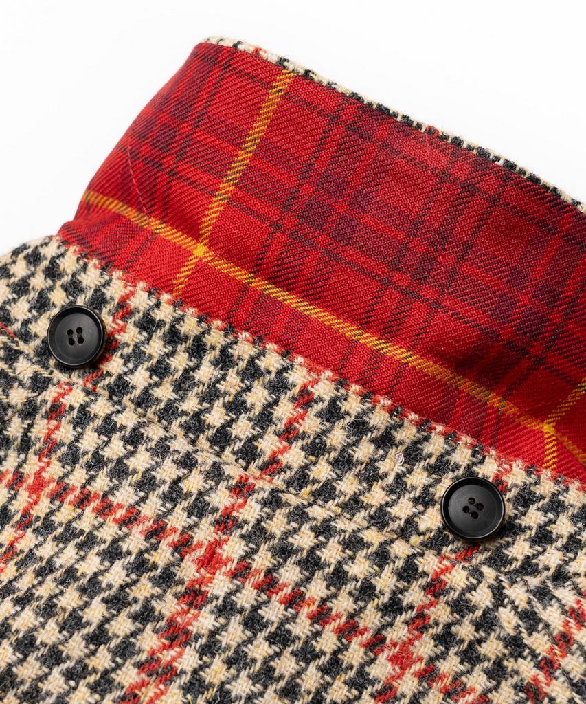 Edinburgh Club Harris Tweed Houndstooth Balmacaan Coat (Beige)