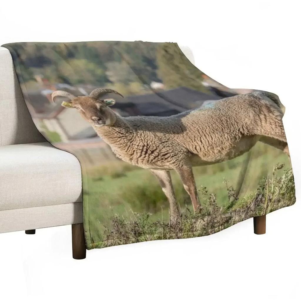 Sheep and Village Throw Blanket Luxury Designer For Baby Plaid Decorative Throw Blankets Sofas Of Decoration Loose Blankets