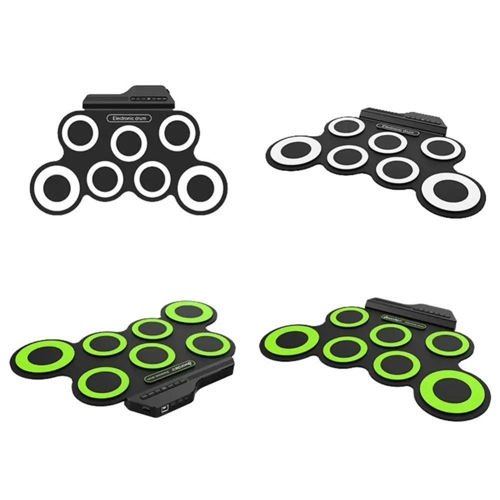 1 Box with Sustain Pedal Portable Electronic Drum USB Folding Music Drums for Beginner Boys Girls