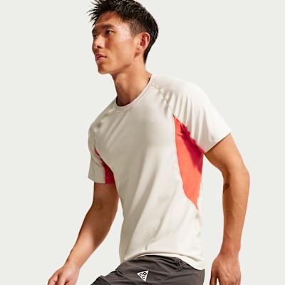 Nike ACG Quick Dry T Shirts Men's Light Woody Brown/Light Red/Peak Whi