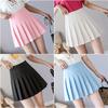 Женская летняя плиссированная атласная юбка с высокой талией, мини-модная повседневная теннисная юбка с приталенной талией, школьная юбка