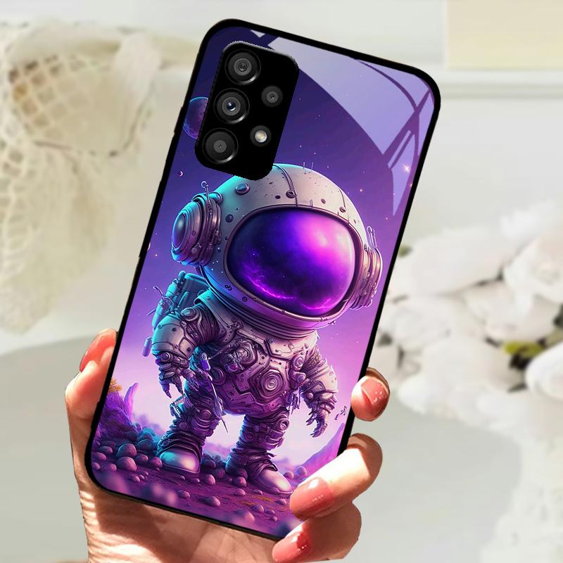 Стеклянный Чехол Для Samsung A13 A23 4G 5G Мультяшный Закаленный Стеклянный Чехол Для Телефона Для Galaxy A33 A53 A73 5G Жесткий ПК Стеклянный Защитный Чехол