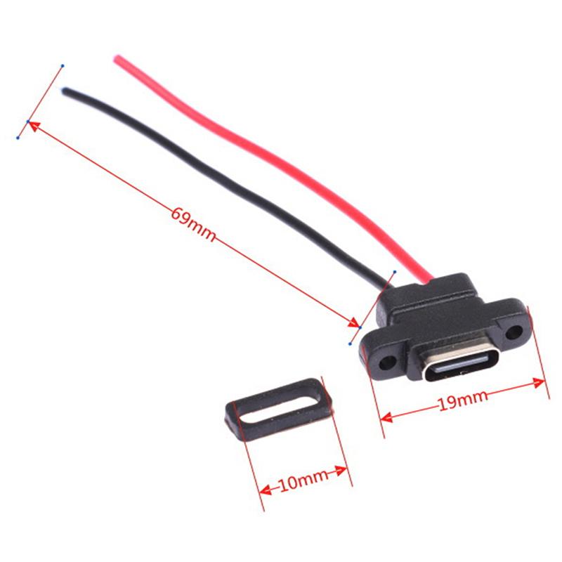2 шт. USB 3.1 Type-C 2-контактный SMD SMT Пайка Проводной Разъем Мама Водонепроницаемый Разъем Порт Быстрой Зарядки