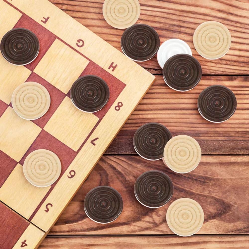 24 шт./набор Стандартные аксессуары для шахматной игры Изысканные деревянные шашки Международные шахматные столы