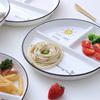 Ceramic 8 Inch One-person Food Household Breakfast Tableware Children Weight Loss Quantitative Three-divided Dinner Plate