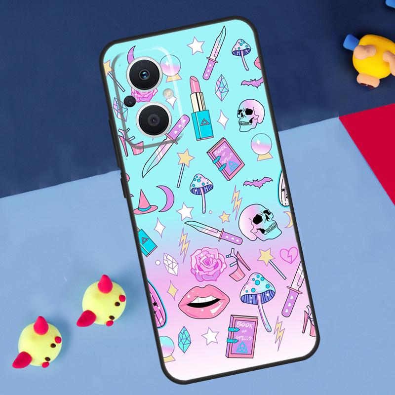 Девочковый Пастельный Ведьма Гот Для OPPO Reno 14 13 12 11 10 Pro 11F 12F 13F 14F 7 8 Lite 8T OPPO Find X9 X5 X6 X8 Pro Чехол