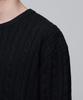 MUSINSA STANDARD Cable Crew Neck Knit [Black]