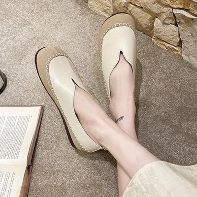 Повседневная женская обувь с круглым носком, неглубокие туфли на плоской подошве, удобные мягкие мокасины из искусственной кожи, неглубокие легкие женские туфли, балетки