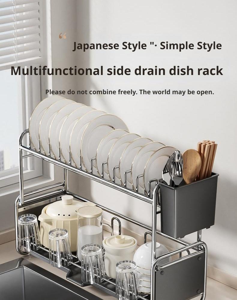 Dish Drying Rack Chopstick Stand Kitchen Bowl Dishes Draining Basket Narrow Cup Holder Over Sink Drainer Draining Shelf Rack
