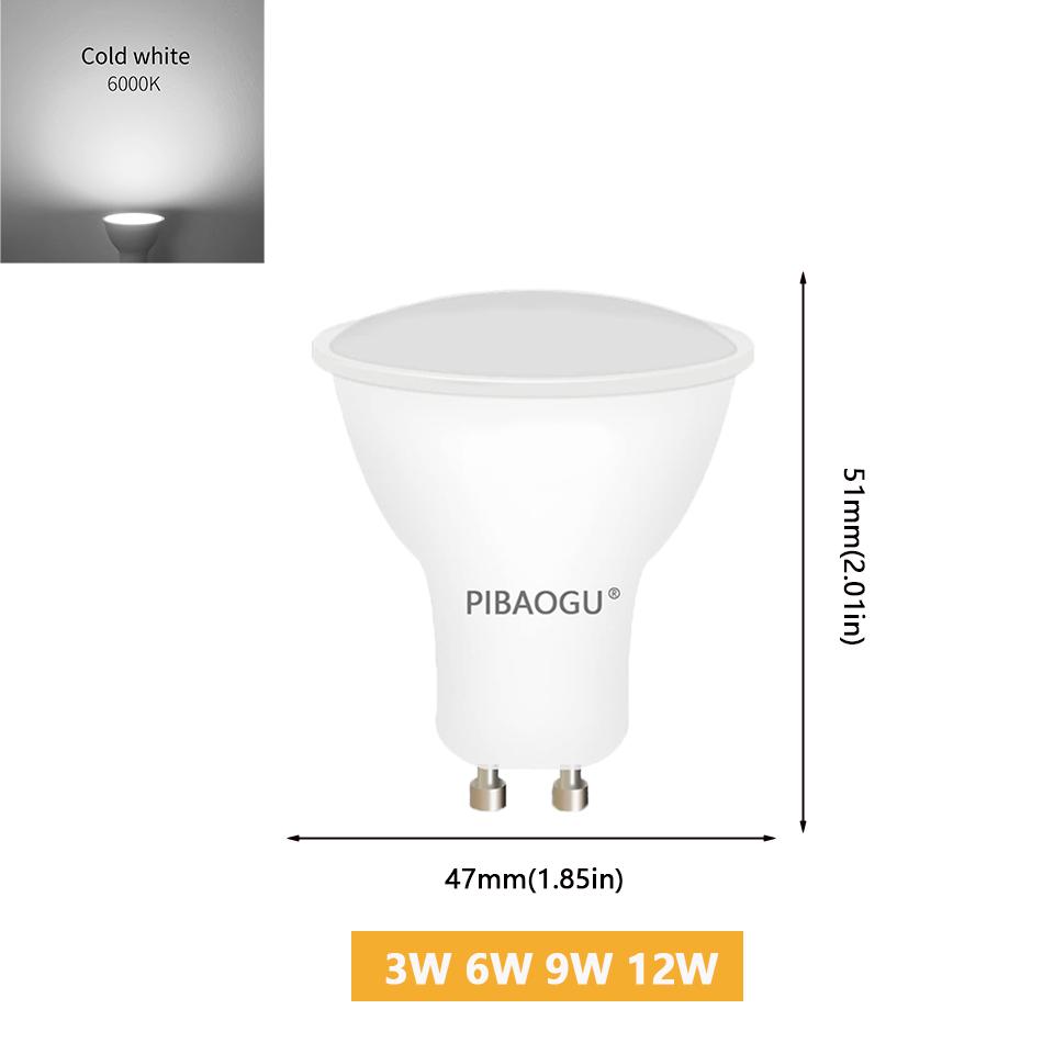 4-10PCS LED Spotlight GU10 AC220V 3W6W9W12W Is Suitable For Household Lighting LED Bulbs In Dining Room Bedroom Living Room