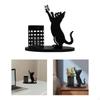 Desk Pen Holder, Metal Cat Decor, Makeup Brush Organizer, Office Pencil Holder