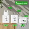 65W USB Fast Charging Type C PD Charger Quick Charge Mobile Phone Power Adapter for iPhone 14 15 Pro Xiaomi Samsung Oneplus