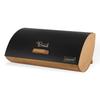 MR-1775-Black Bread Box Stainless Steel Bamboo Black