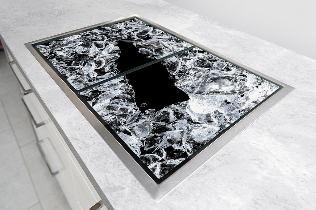 Glass protective plate for stove 2x45x52 Ice