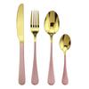 4 шт., нож, ложка, вилка, набор столовых приборов, столовая посуда из нержавеющей стали 304, розовое золото, зеркальные столовые приборы, западная посуда, набор столовых приборов для прополки