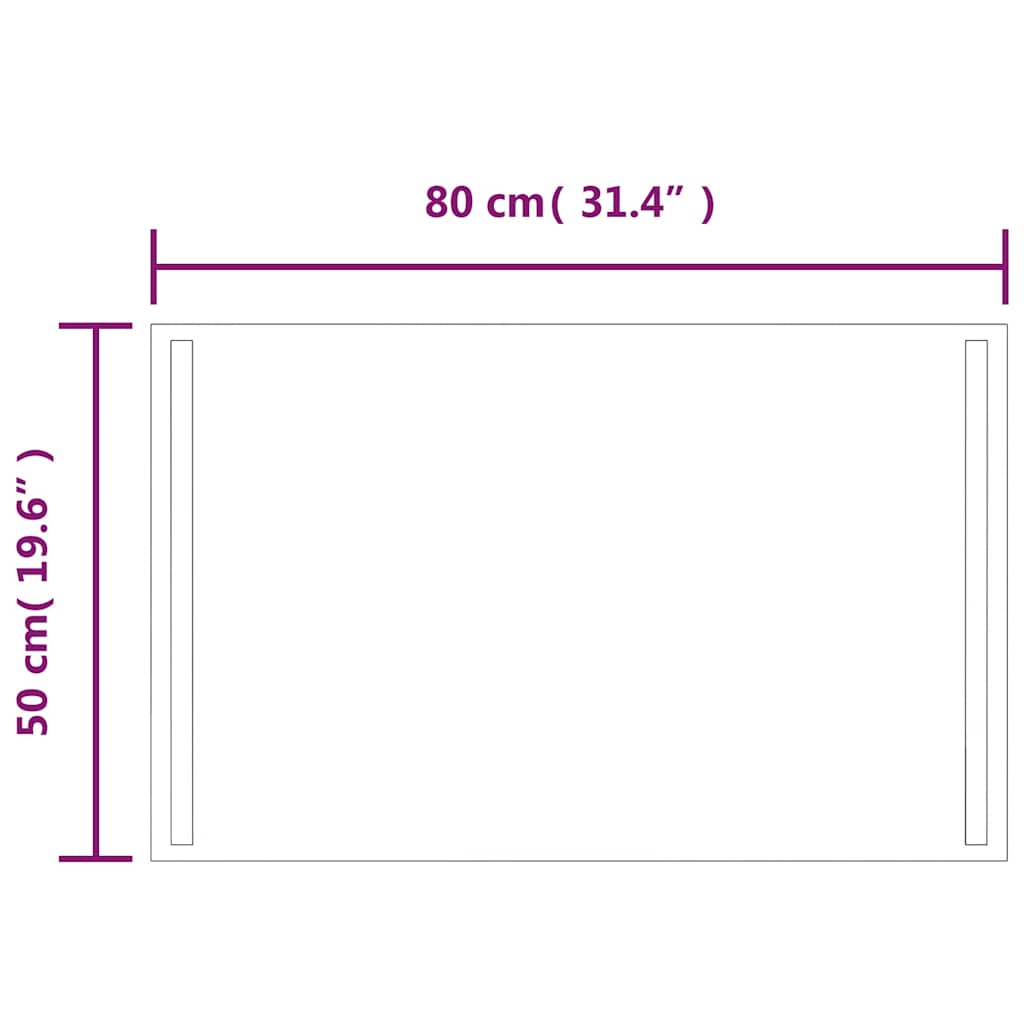 Vidaxl Lustro Łazienkowe Z Led, 80X50 Cm