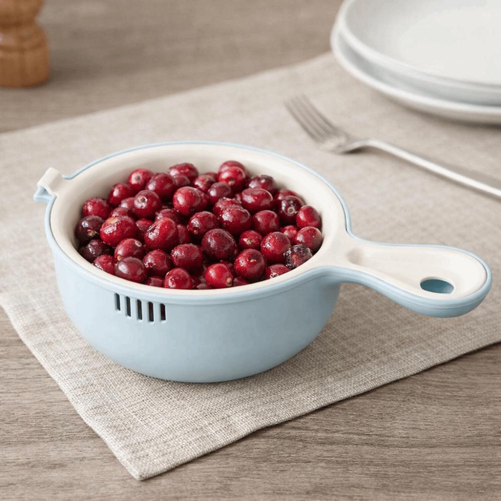 Space-saving Fruit Washing Basket Double-layer Drainage Basket  Vegetable Washing